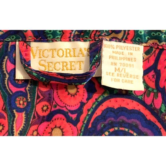 Victorias Secret Womens Gold Label Kimono Robe Medium to Large Vintage Paisley - Picture 3 of 10